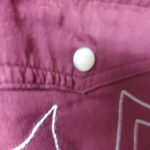 True Religion Western Style Button Up Pearl Snap Long Sleeve Zinfandel Color Men - Picture 5 of 7